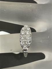 Lady's Diamond Cluster Ring 10 Diamonds .35 Carat T.W. 14K White Gold 3.1g